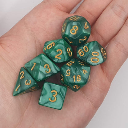 Marbled Green Dice Set