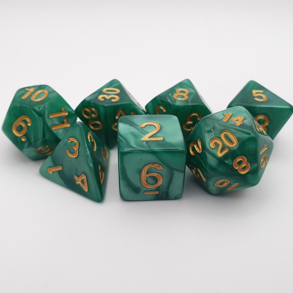 Marbled Green Dice Set