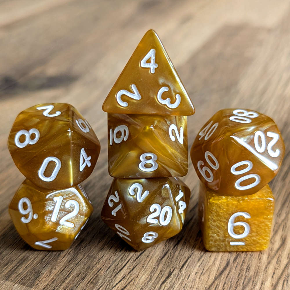 Marbled Orange Dice Set