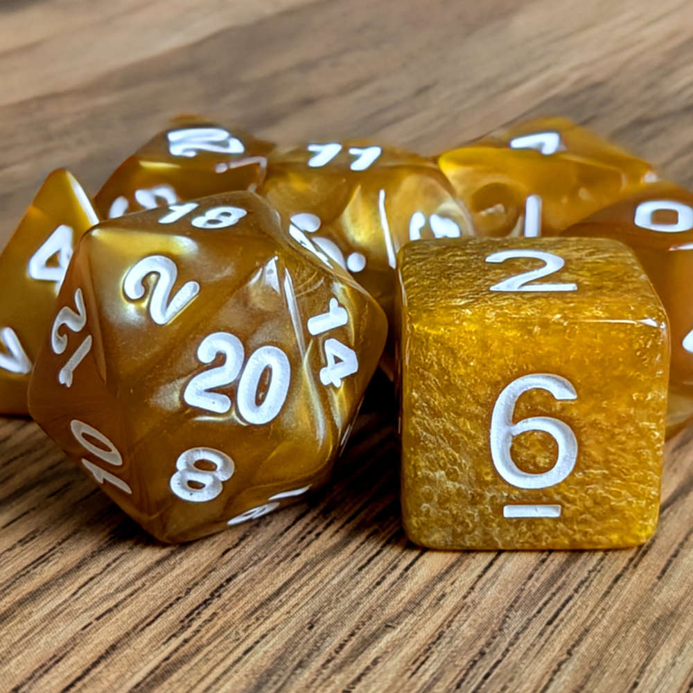 Marbled Orange Dice Set