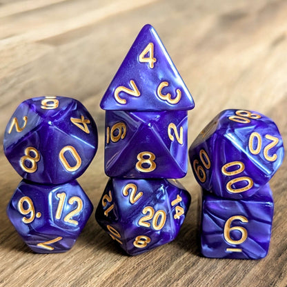 Marbled Purple Dice Set