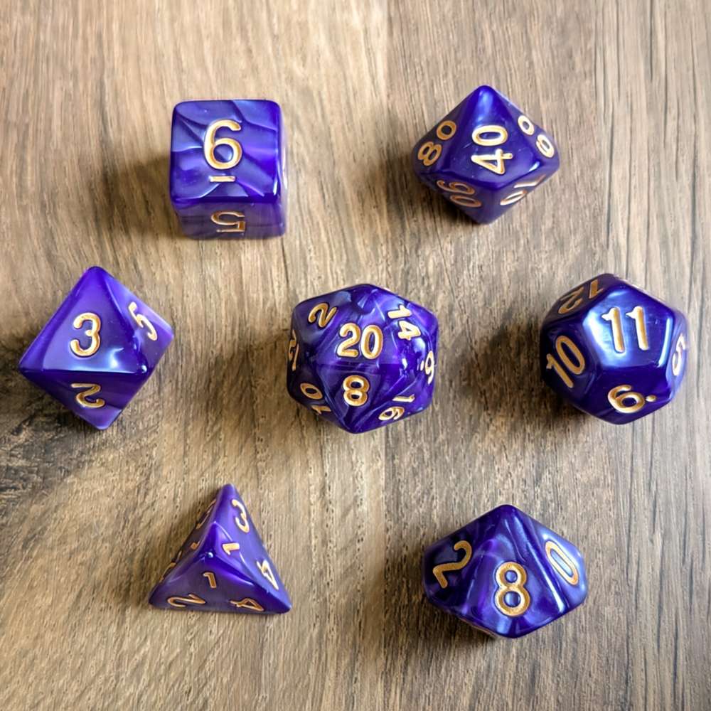 Marbled Purple Dice Set