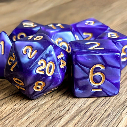 Marbled Purple Dice Set