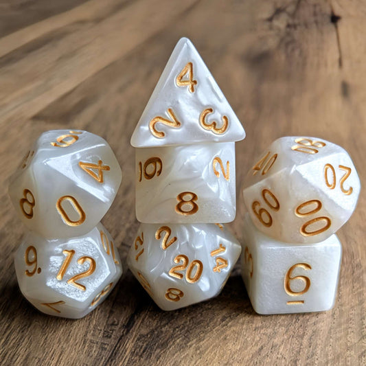 Marbled White Dice Set