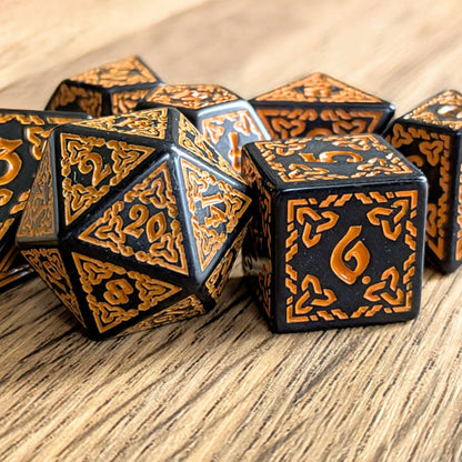 Orange Celtic Knot Dice Set