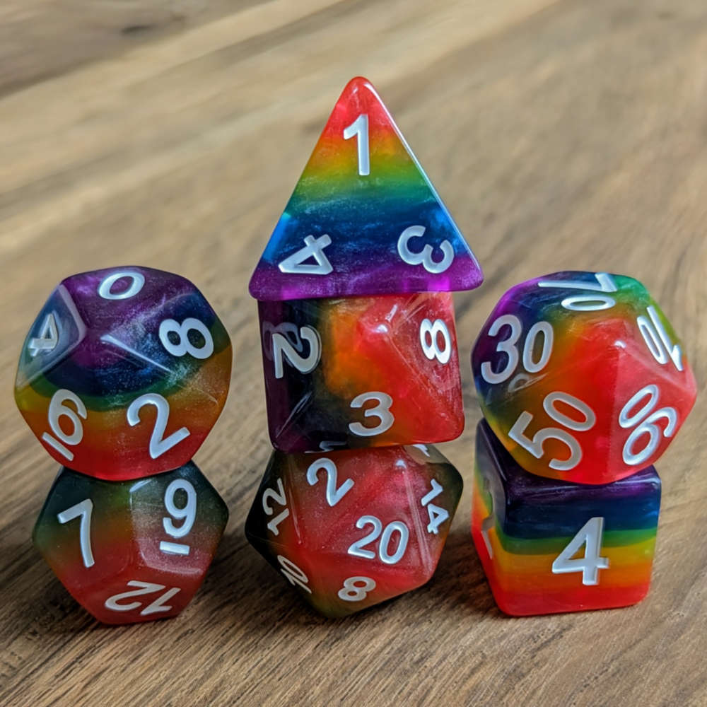 Pearl Rainbow Dice Set