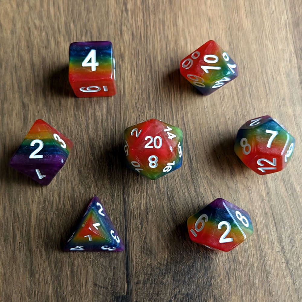 Pearl Rainbow Dice Set