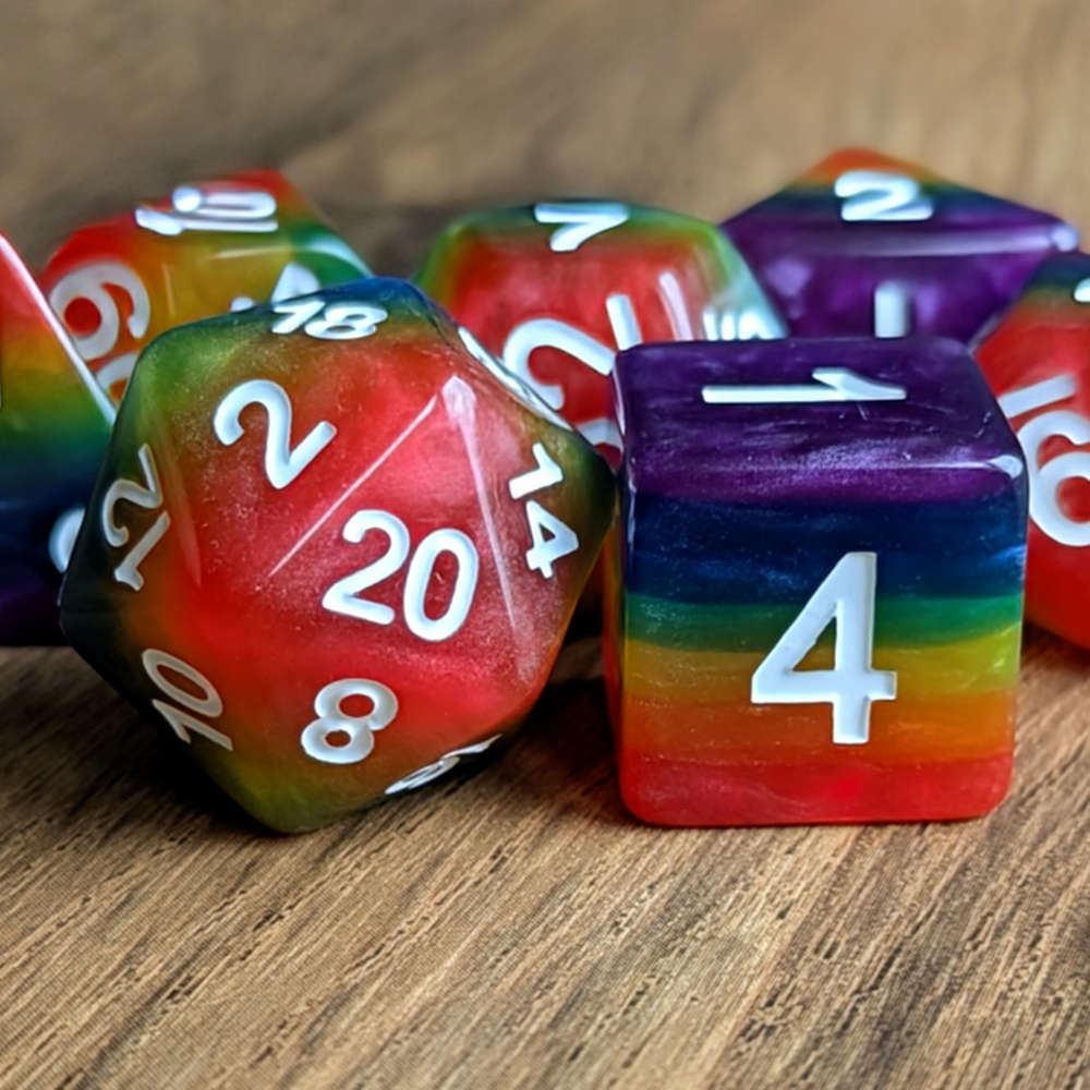 Pearl Rainbow Dice Set