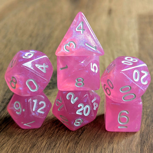 Pink Stardust Dice Set