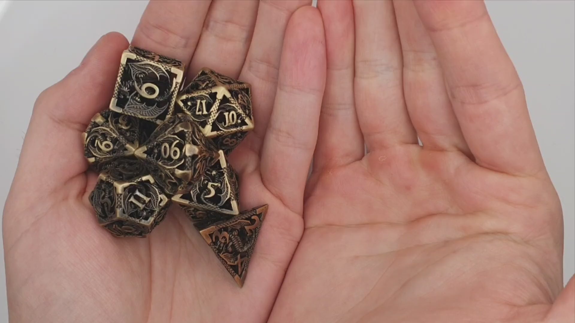 Brass Hollow Dragon Dice