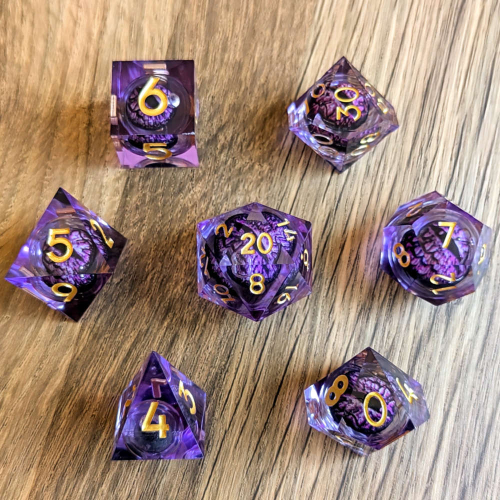 Purple Dragon Eye Rolling Dice Set