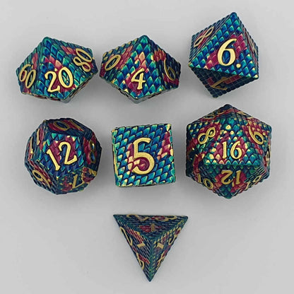 Purple royalty dragonscale dice set