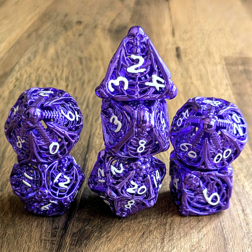 Purple Skull Macabre Dice Set