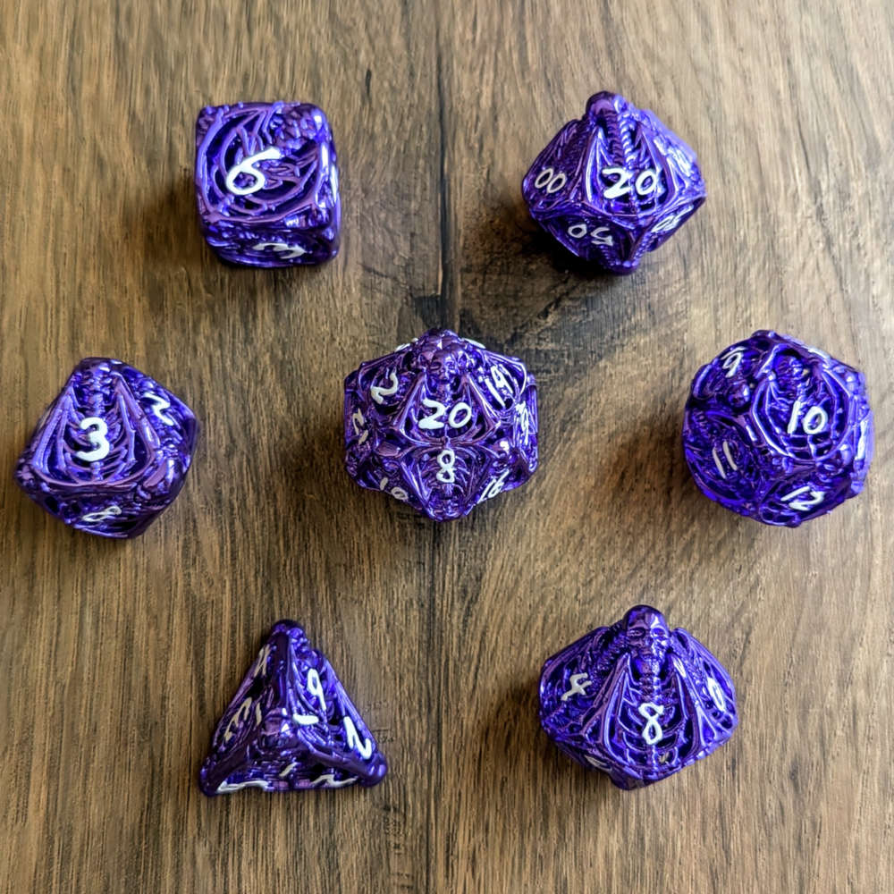 Purple Skull Macabre Dice Set