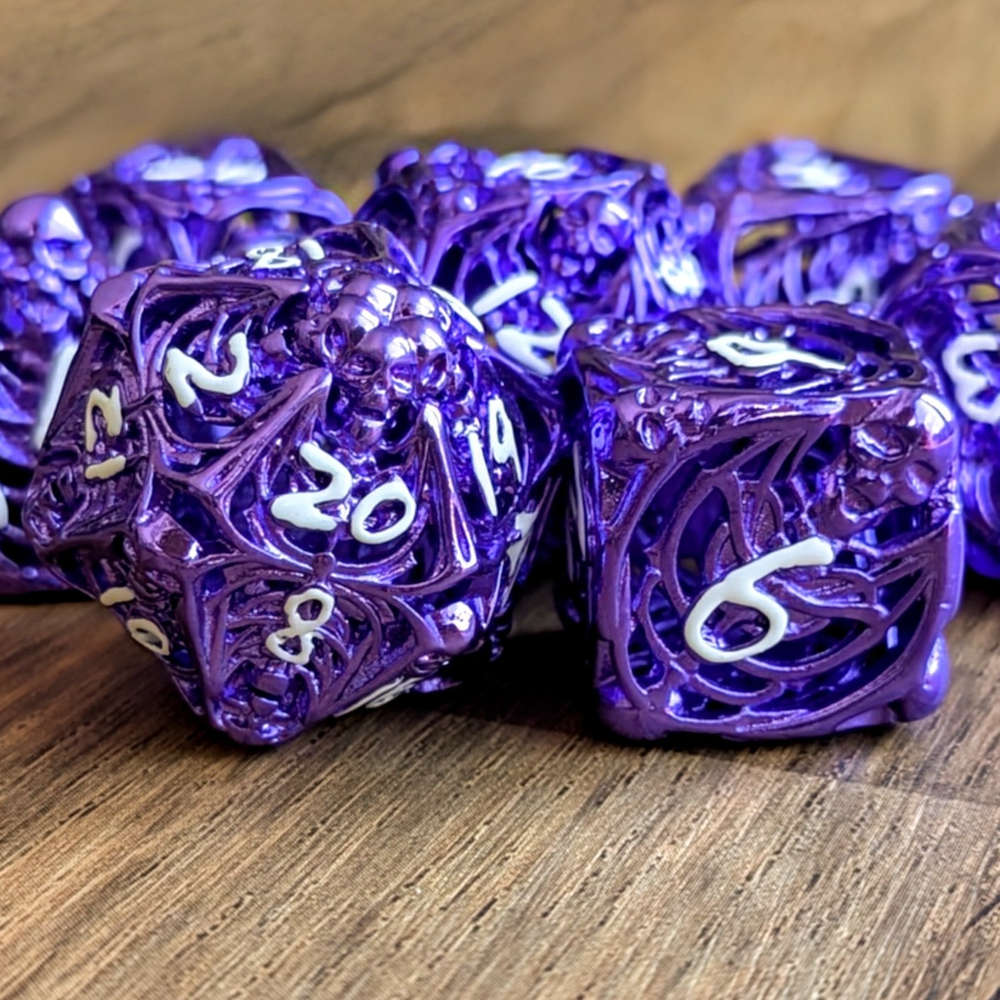 Purple Skull Macabre Dice Set