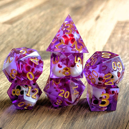 Purple Skull Horror Sharp Edge Dice