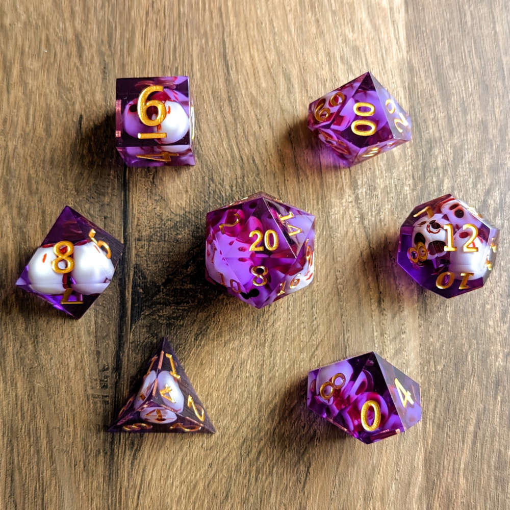 Purple Skull Horror Sharp Edge Dice