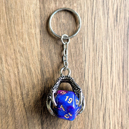 Dragon Claw D20 Keyring