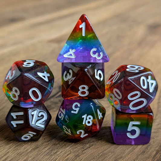 Rainbow Mirage Dice Set