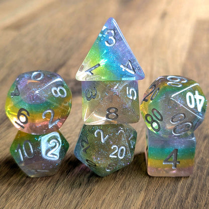 Rainbow Sparkle Dice Set