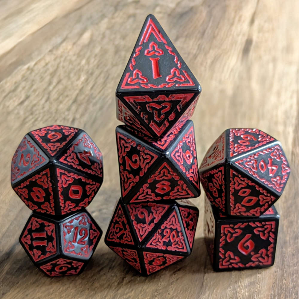 Red Celtic Knot Dice Set