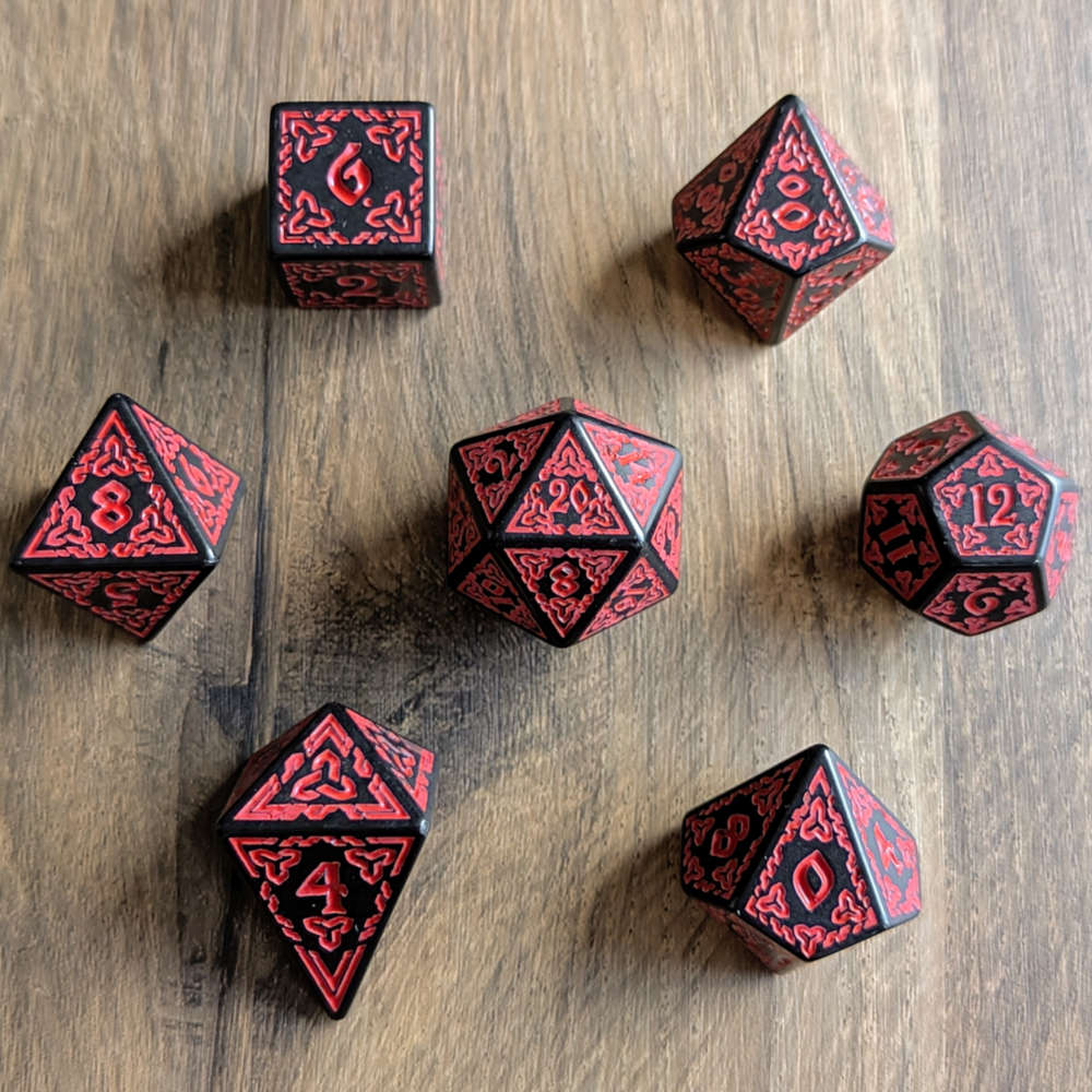 Red Celtic Knot Dice Set