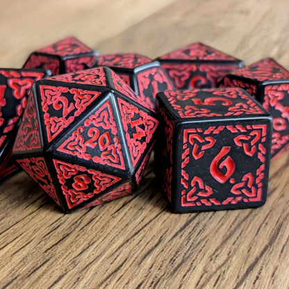 Red Celtic Knot Dice Set