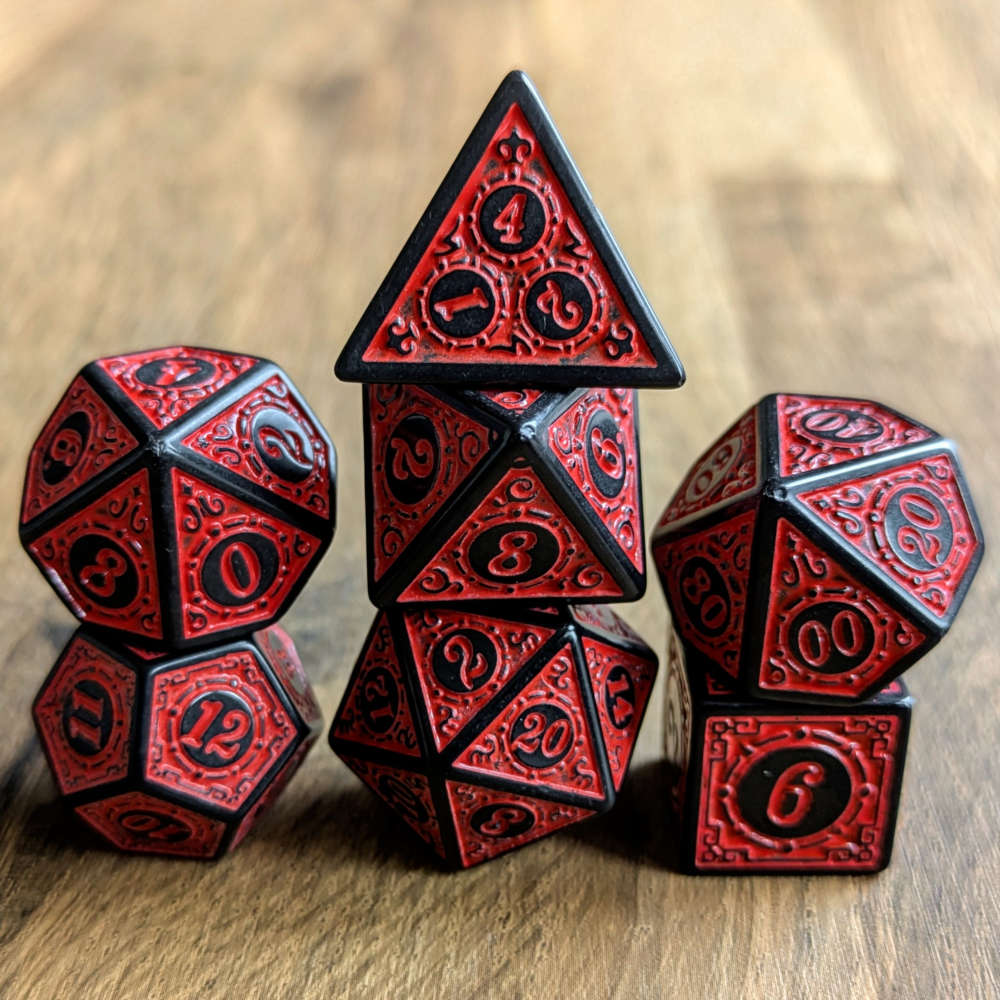 Red Runic Dice Set