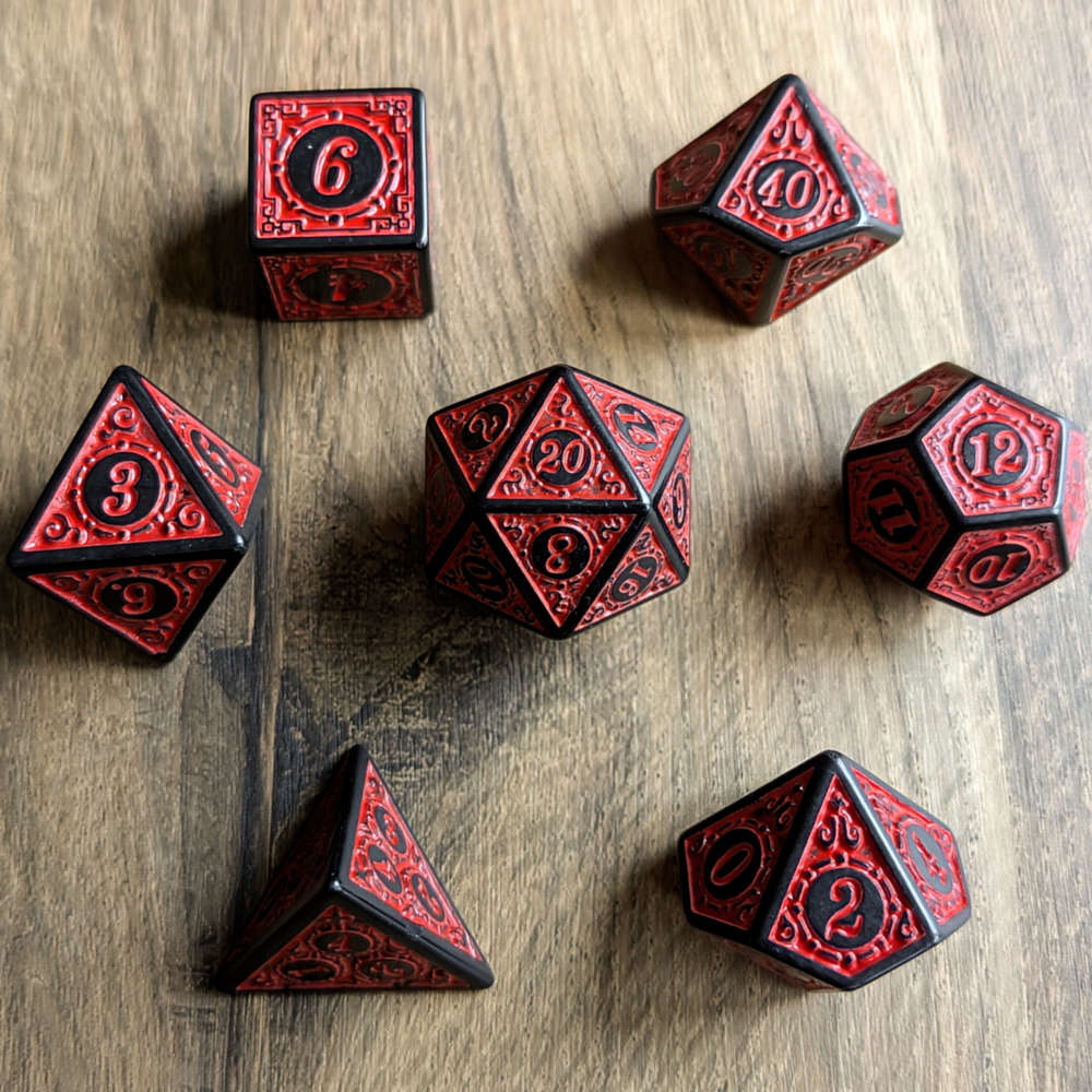 Red Runic Dice Set