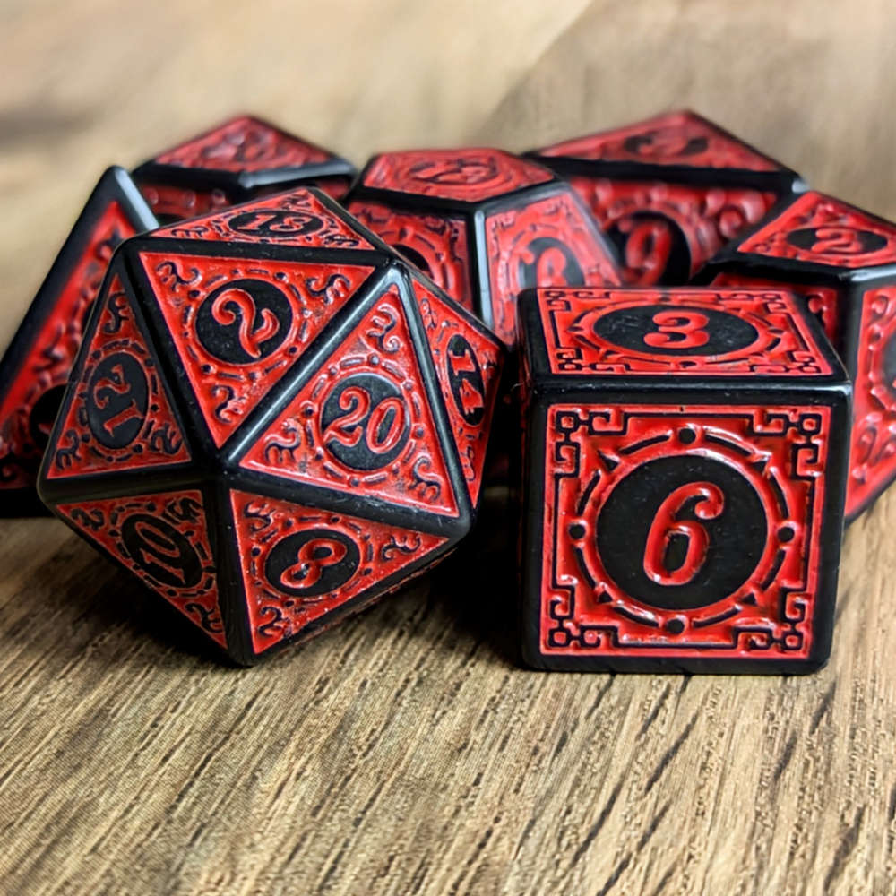 Red Runic Dice Set