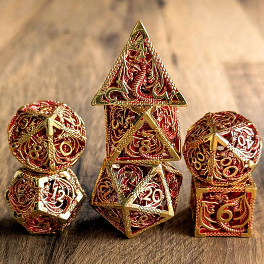 Regal Gold Hollow Dragon Dice