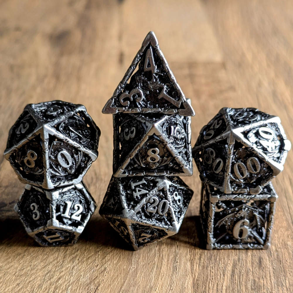 Silver Draconic Guardian Dice Set