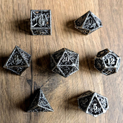 Silver Draconic Guardian Dice Set