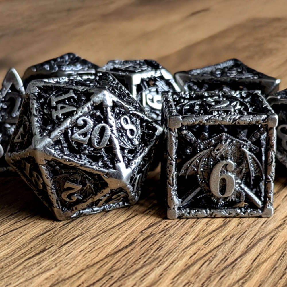 Silver Draconic Guardian Dice Set