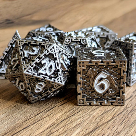 Silver Dragon Dice Set