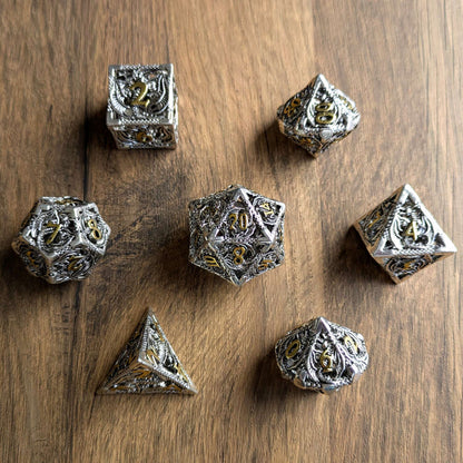 Silver Gold Hollow Dragon Dice