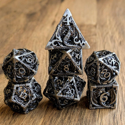 Silver Hollow Dragon Dice