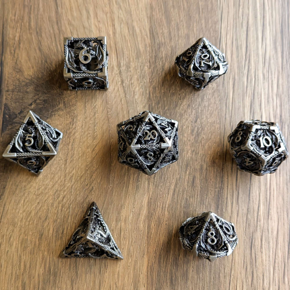 Silver Hollow Dragon Dice