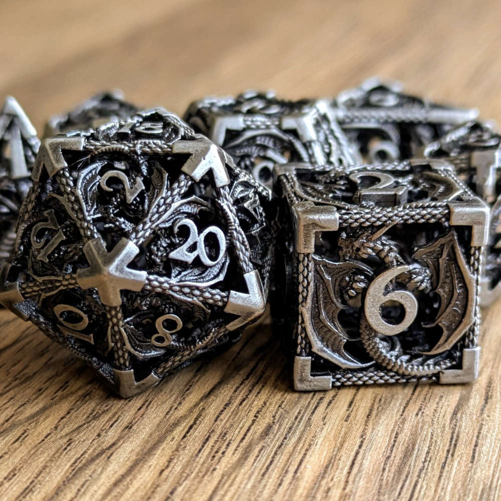 Silver Hollow Dragon Dice