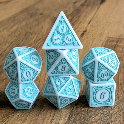 Turquoise Mage's Weave Dice Set