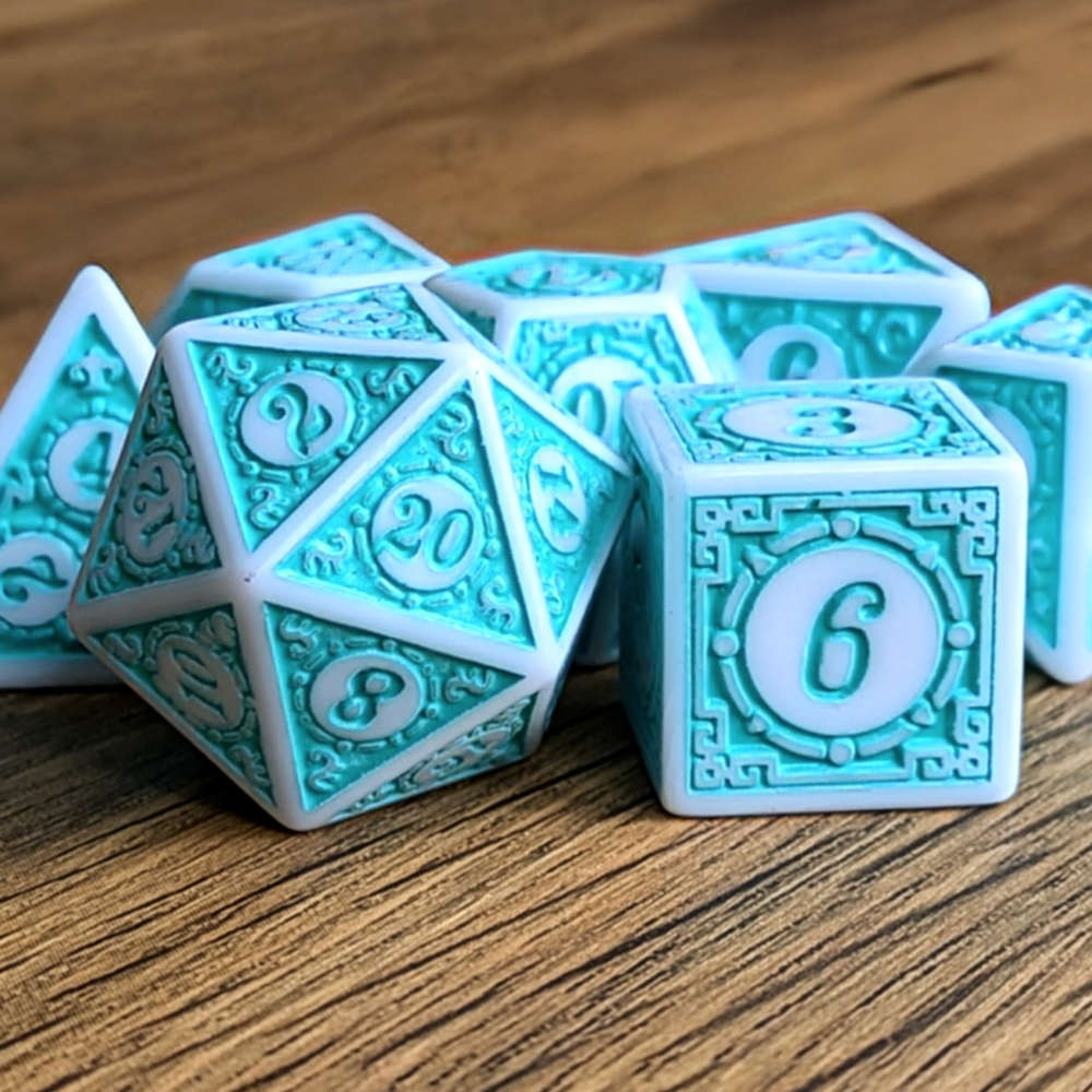 Turquoise Mage's Weave Dice Set