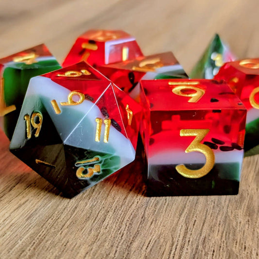 Watermelon Sharp Edge Dice Set