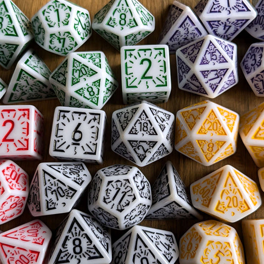 White Arcane Burst Dice Sets