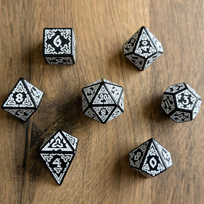 White Celtic Knot Dice Set