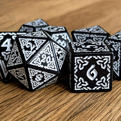 White Celtic Knot Dice Set