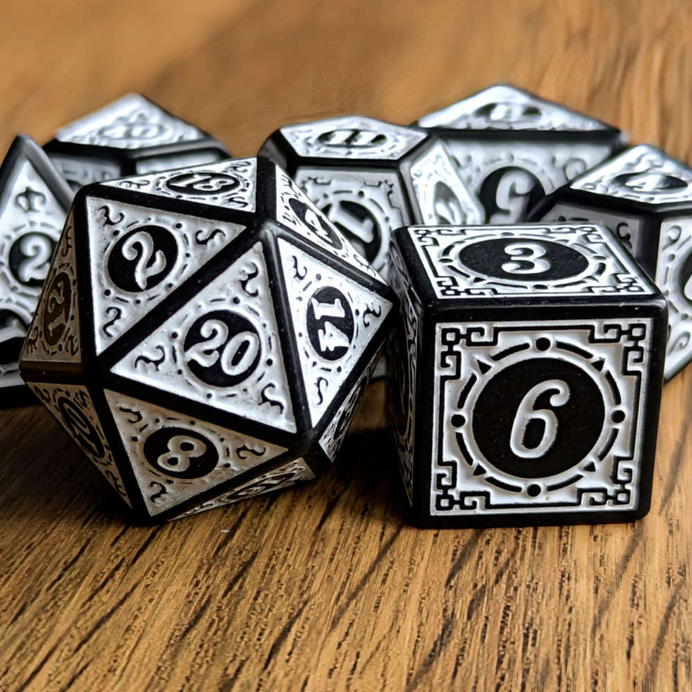 White Runic Dice Set