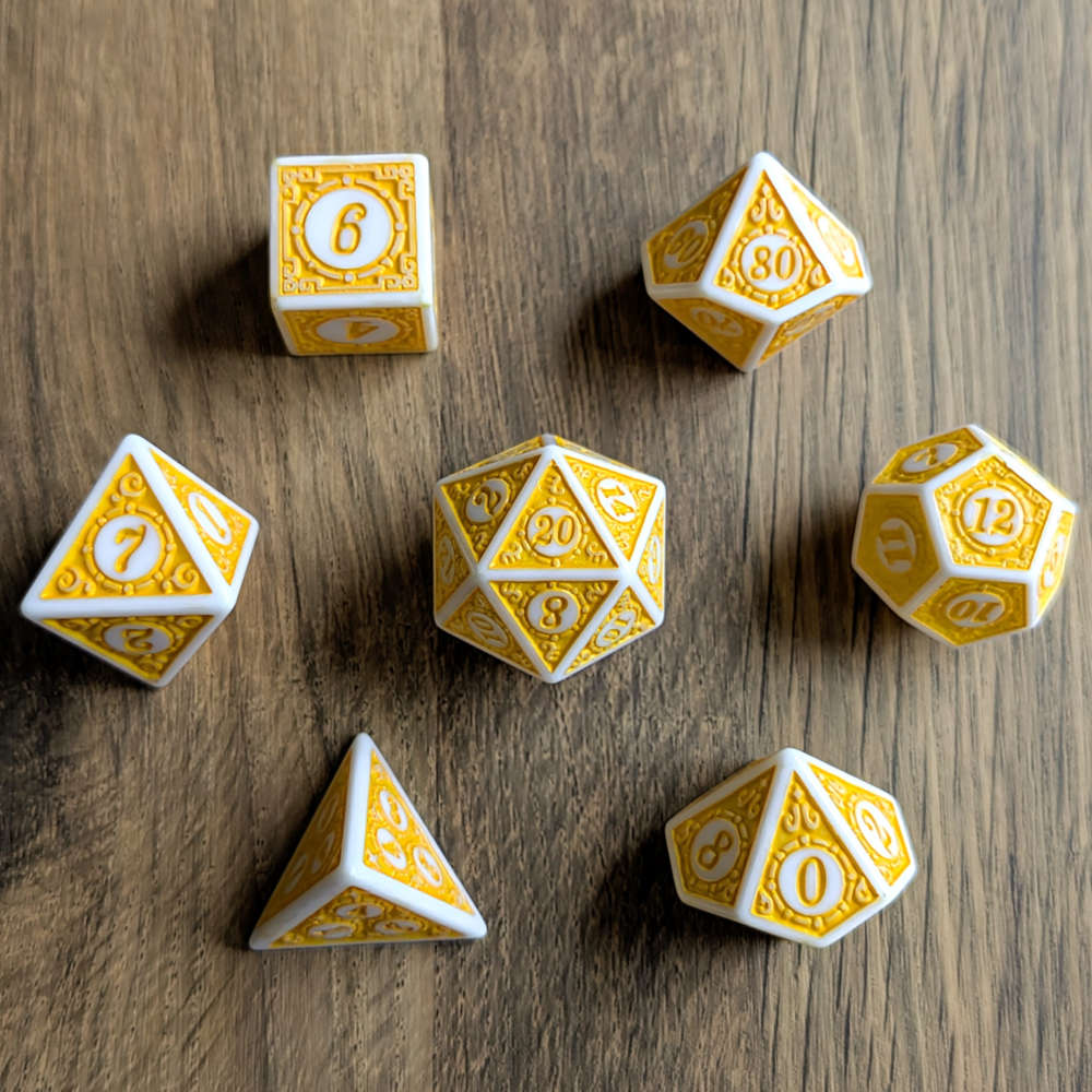 Yellow Mage's Weave Dice Set