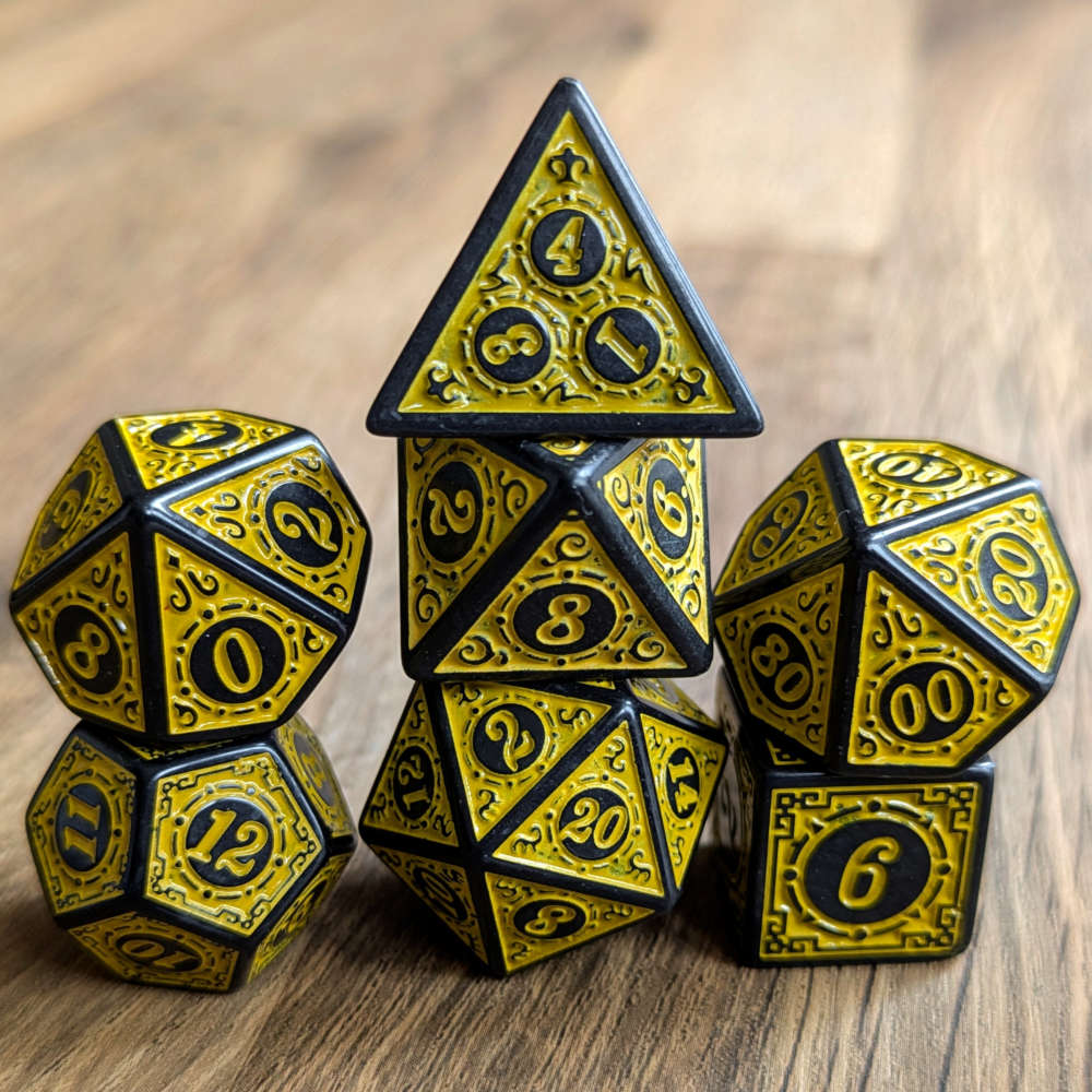 Yellow Runic Dice Set