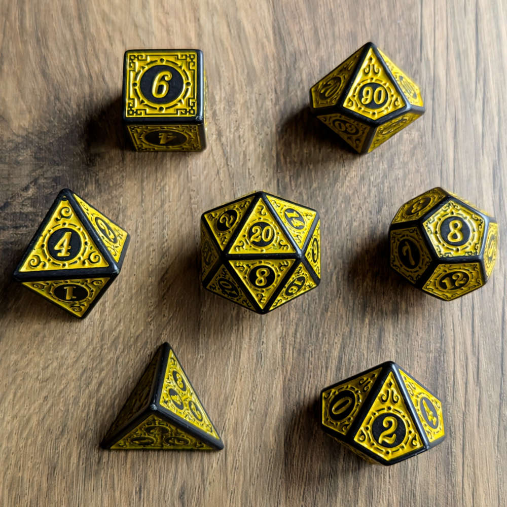 Yellow Runic Dice Set