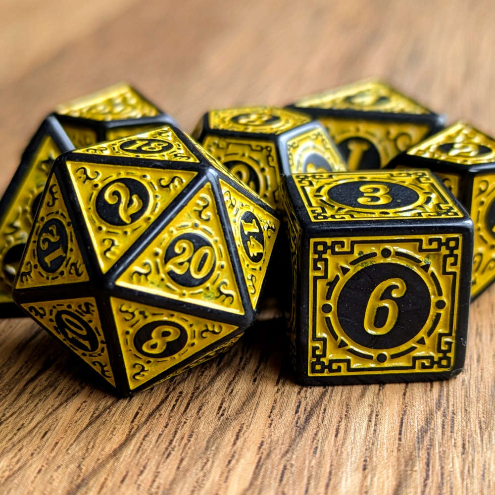 Yellow Runic Dice Set